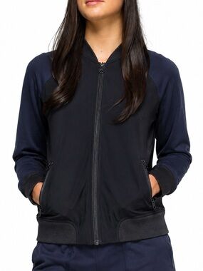 Lululemon Bomber Jacket Size 4 Black Navy Colorblock Raglan Zip